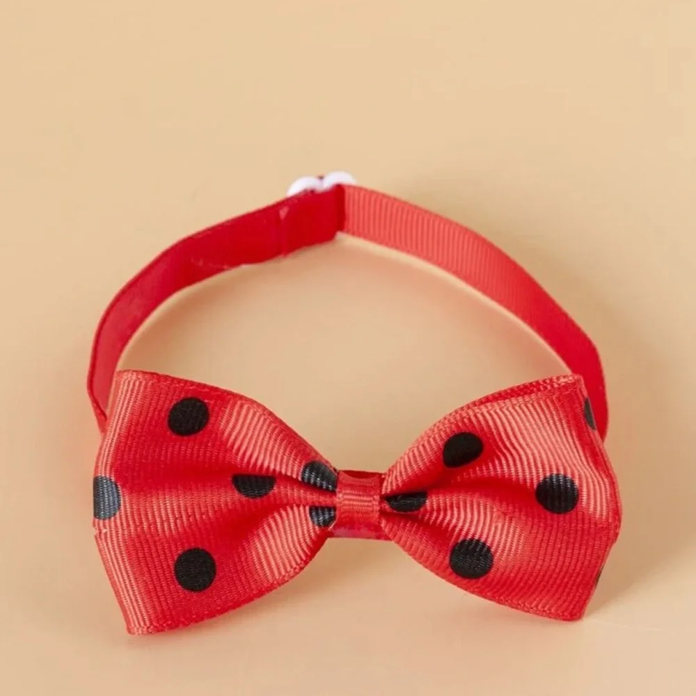 🐈 Adorable Kitty Cat Or Small Doggie Polkadot Bow Tie 🐈
